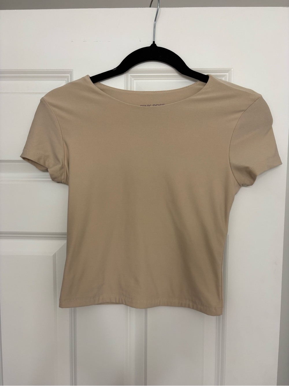 Tan basic double lined tee - Picture 2 of 2